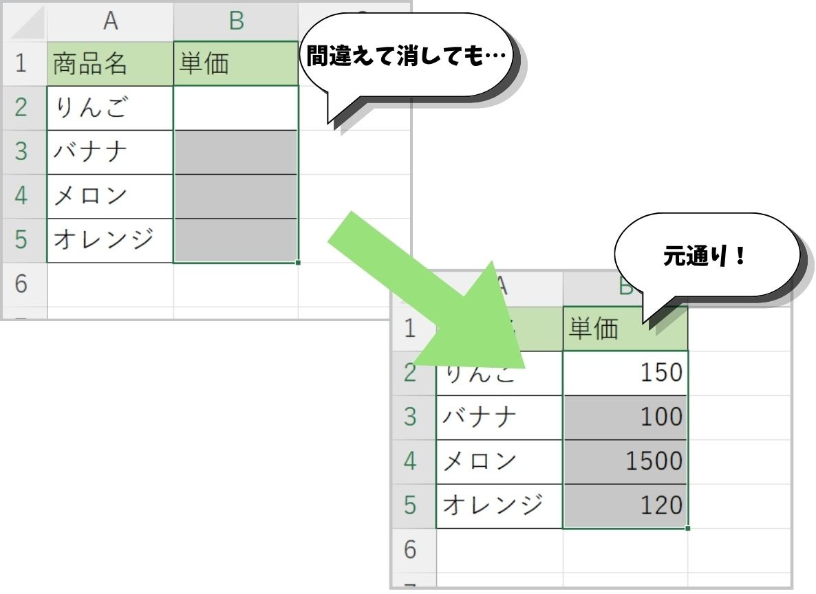 Ctrl+Zの操作画面